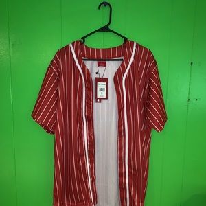 Red & white baseball jersey, Small